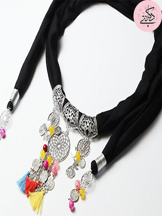 Black Sufi Necklace Scarf