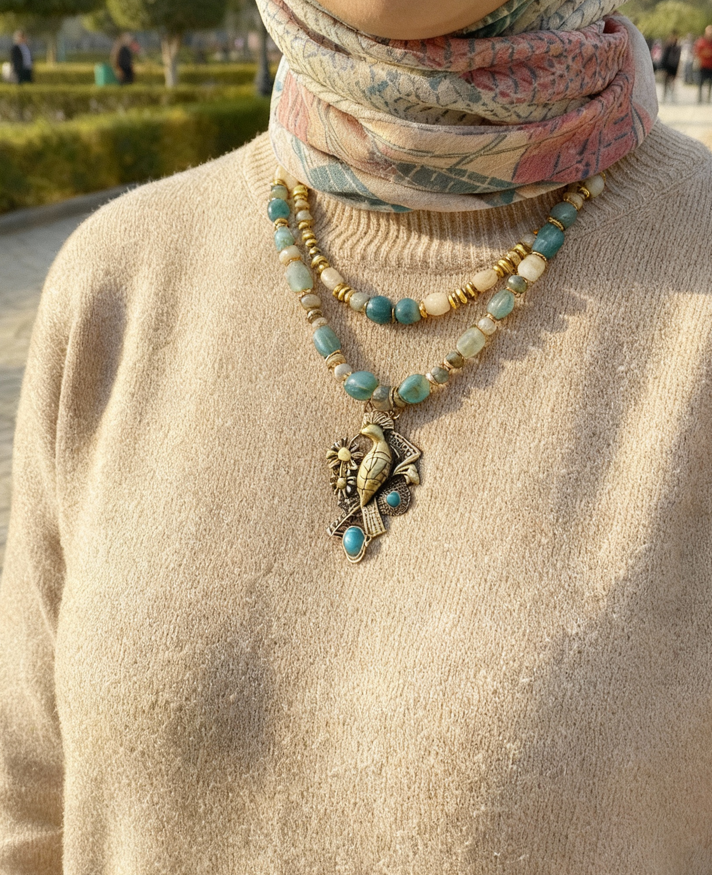 Rawnaq Stones Necklace - Pure Copper