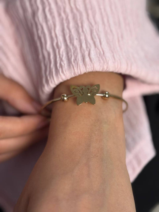 Butterfly Bangle - Stainless Steel