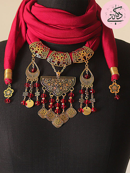 Red Hur Necklace Scarf