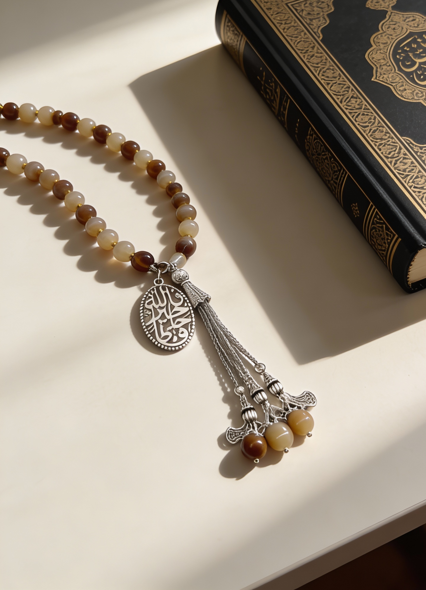Brown Shades Rosary - Agate Stones