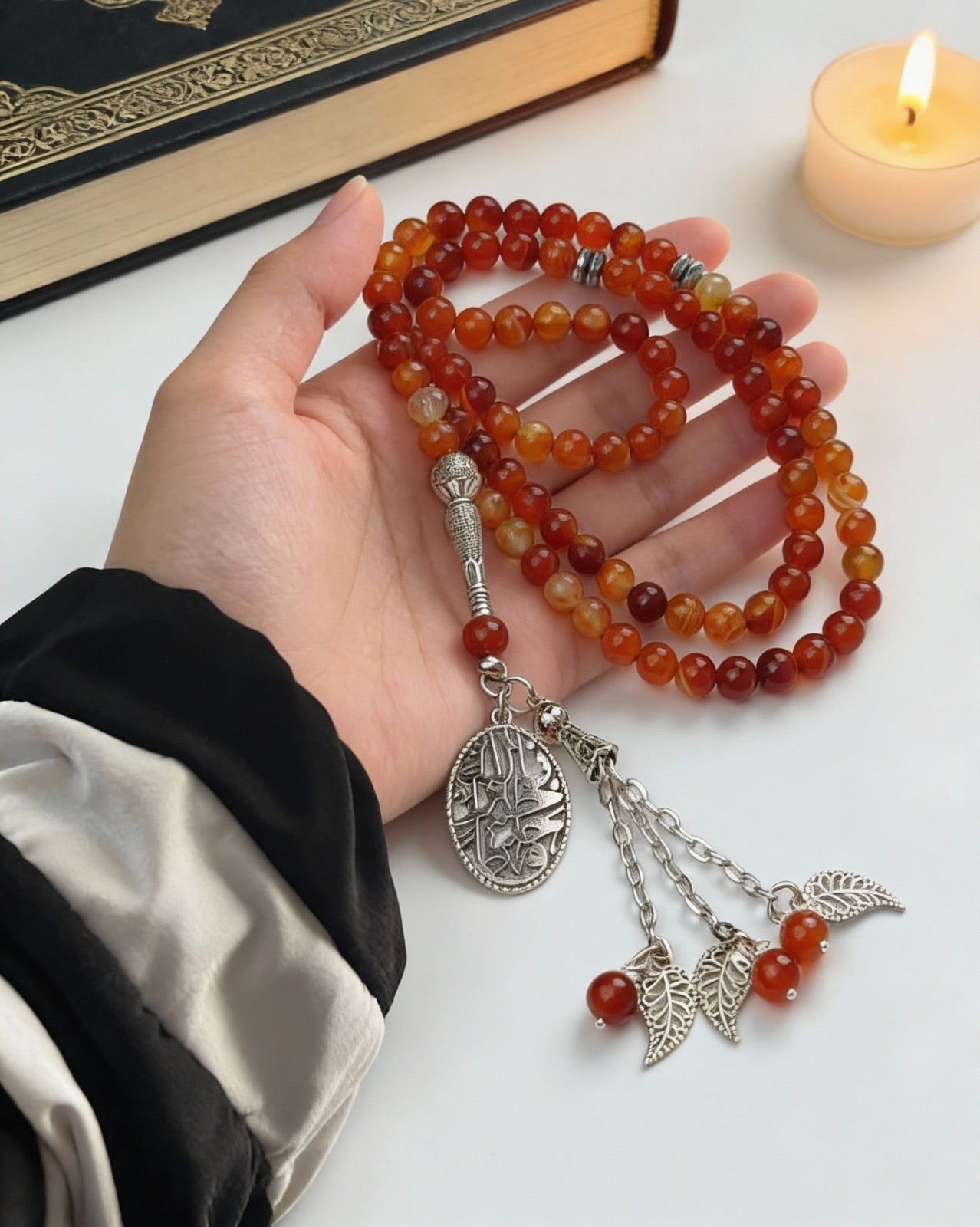 Shades of Red Rosary - Agate Stones