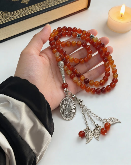 Shades of Red Rosary - Agate Stones