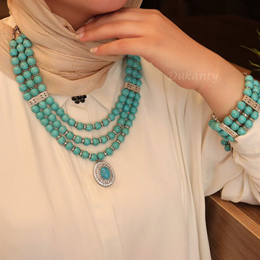 Dalia Set - Natural Turquoise Stones