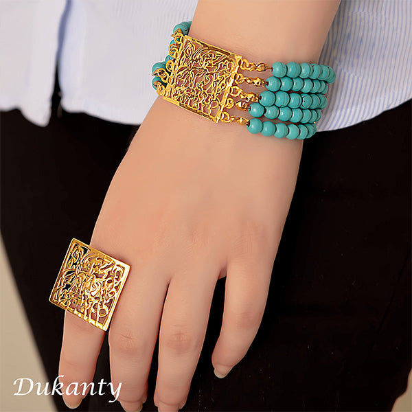 Turquoise Gold Plated Set