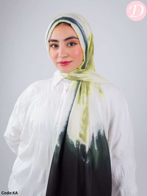 Rock Stone Scarf - Tie-Dye Cotton - Green