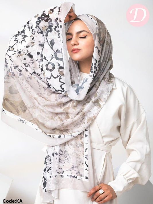 Raghad Scarf - Crepe Digital