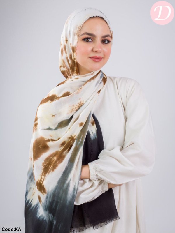 Rock Stone Scarf - Tie-Dye Cotton - Brown