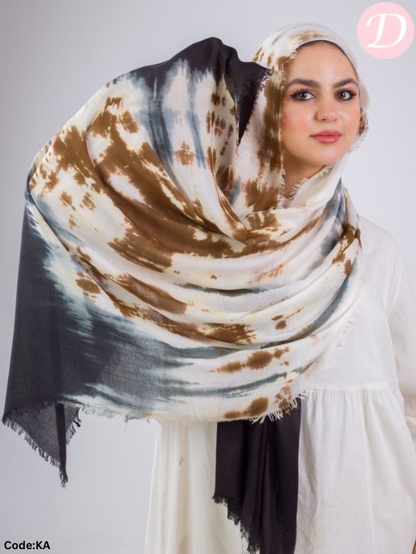 Rock Stone Scarf - Tie-Dye Cotton - Brown