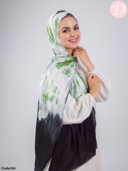 Rock Stone Scarf - Tie-Dye Cotton - Green