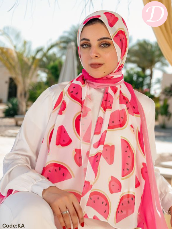 Watermelon Scarf - Crepe Chiffon