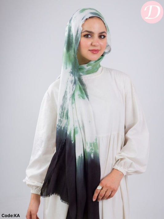 Rock Stone Scarf - Tie-Dye Cotton - Green