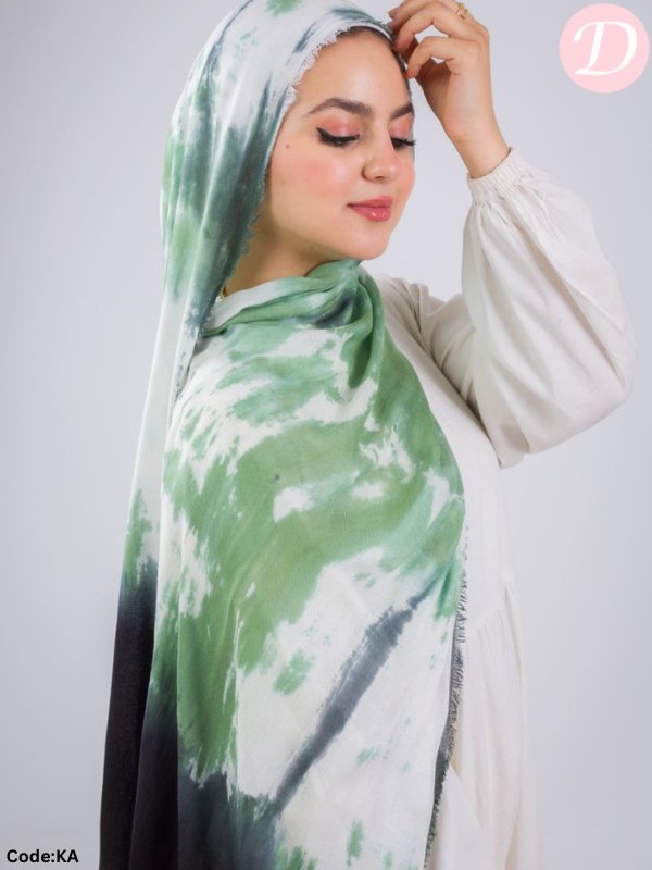 Rock Stone Scarf - Tie-Dye Cotton - Green