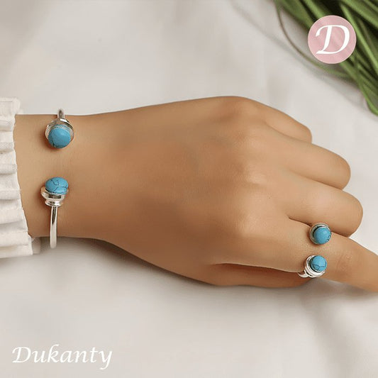 Siren Simple Set - Silver Plated and Turquoise