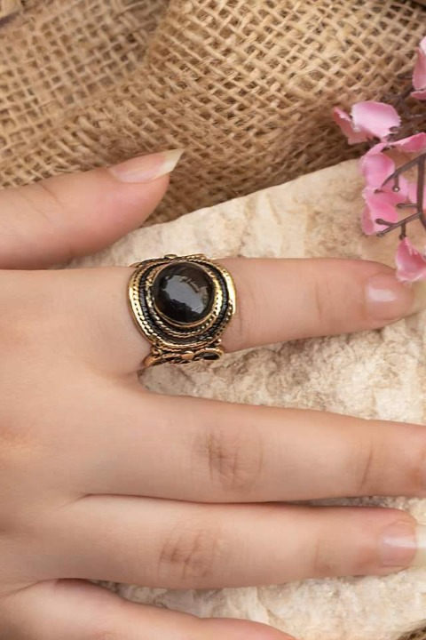 Badr Agate Ring - Pure Copper