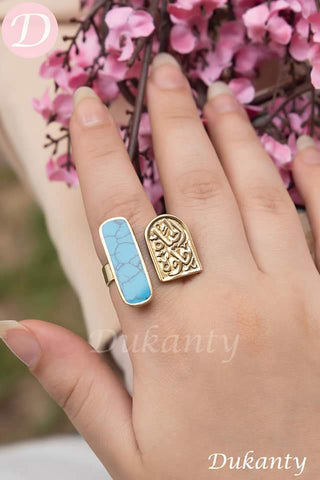 Hayaa Turquoise Ring - Pure Copper