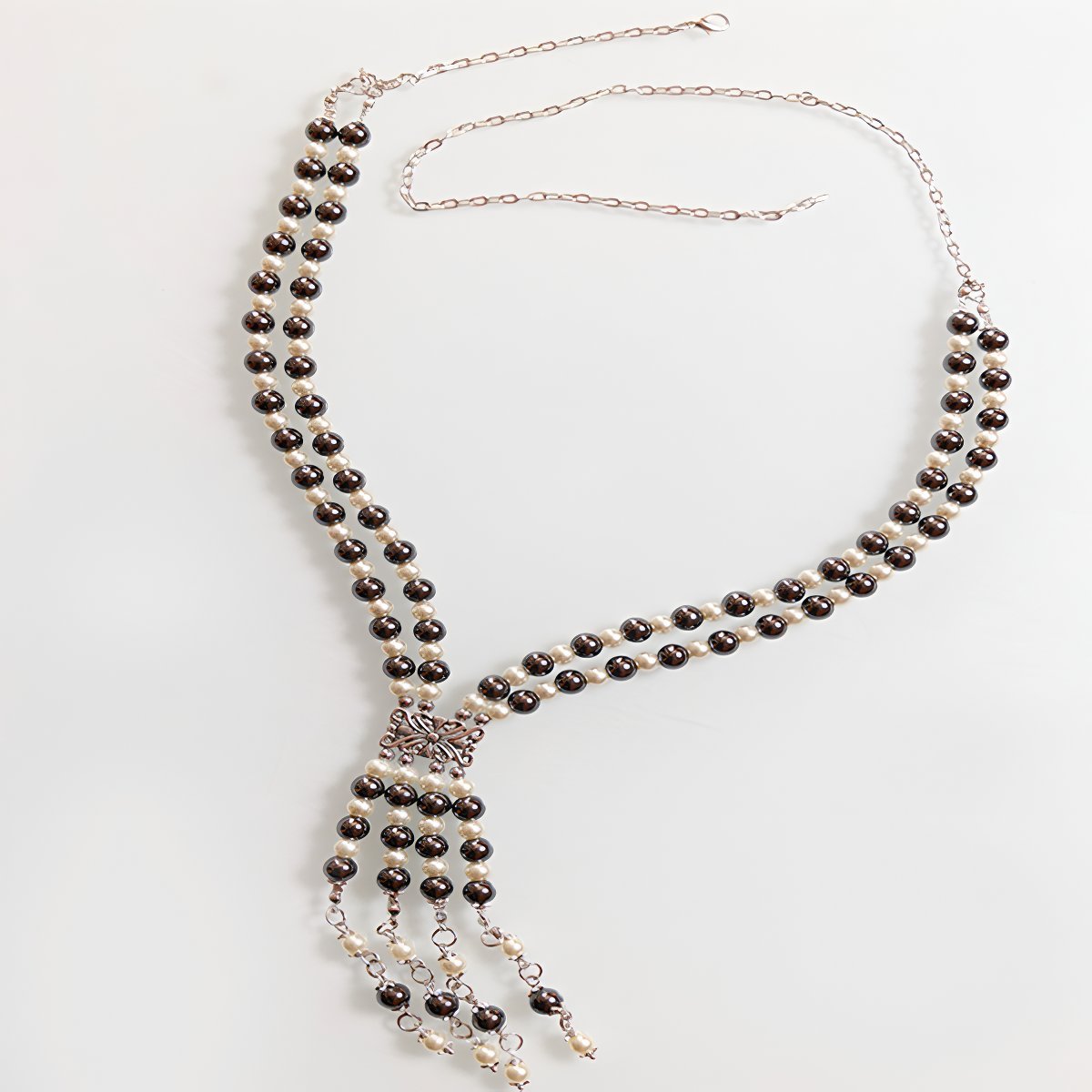 The royal Elegant Set - Pearl with Hematite Stone