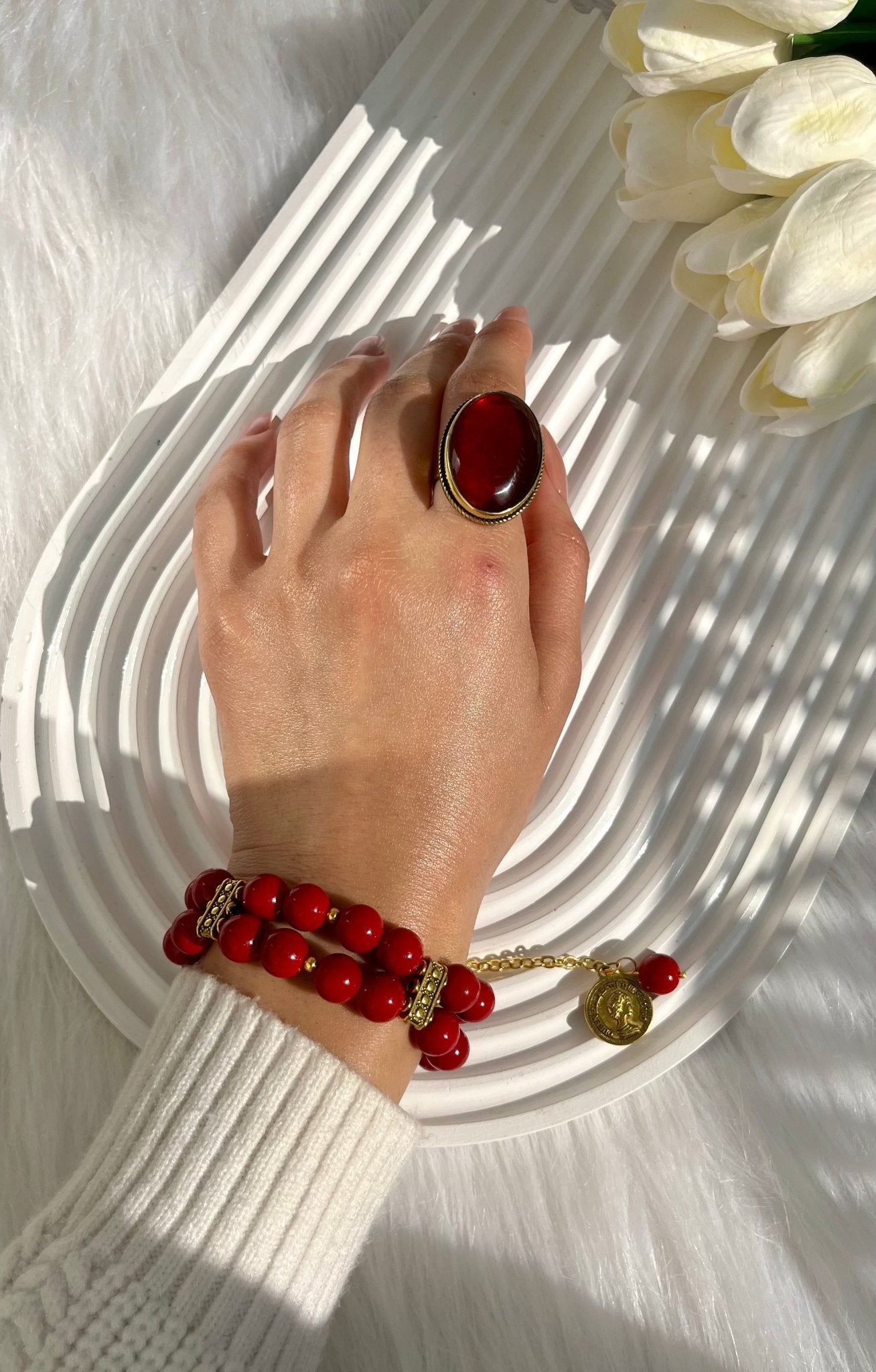 Sara Elegant Set Pearl and Marjan