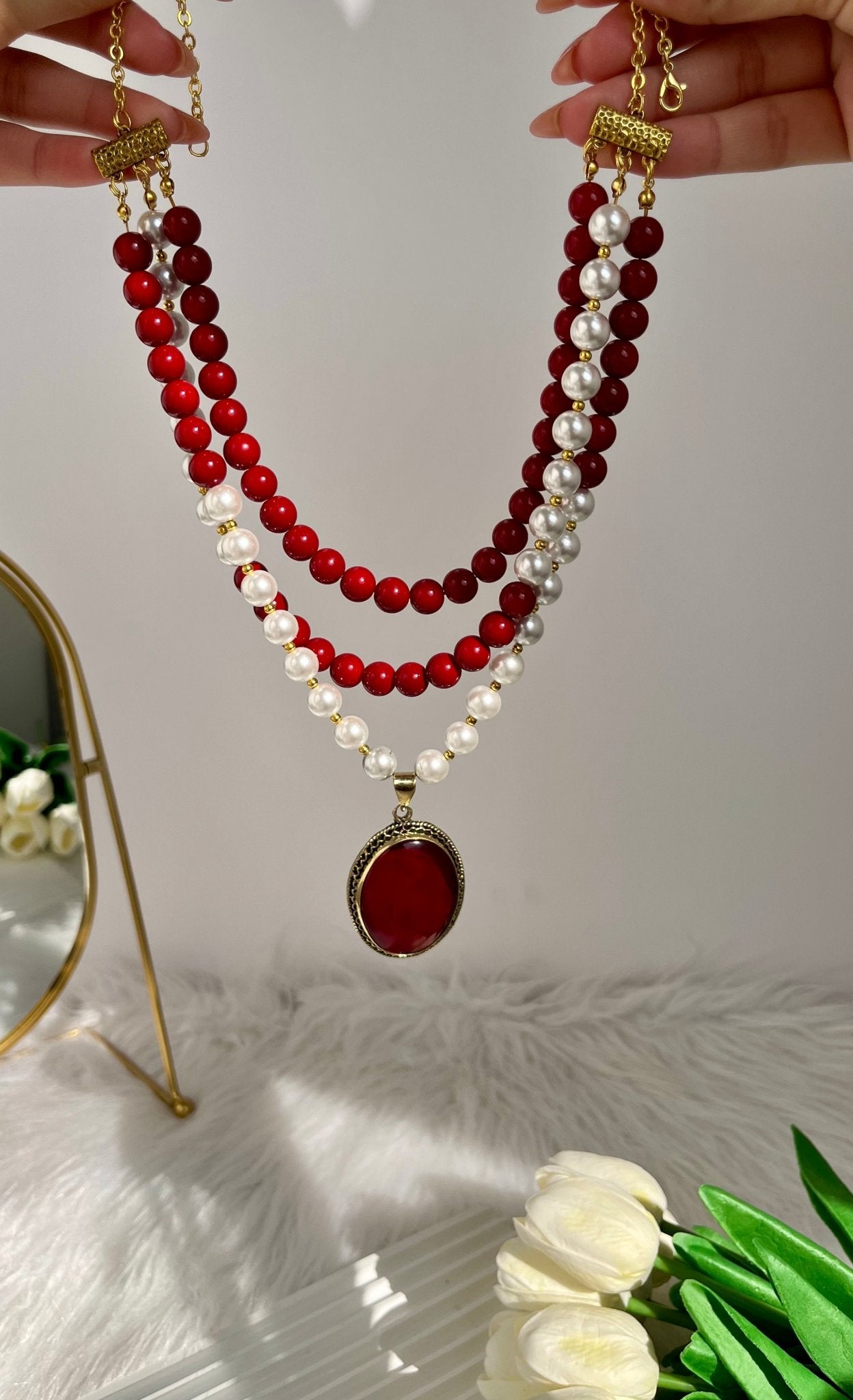 Sara Elegant Set Pearl and Marjan