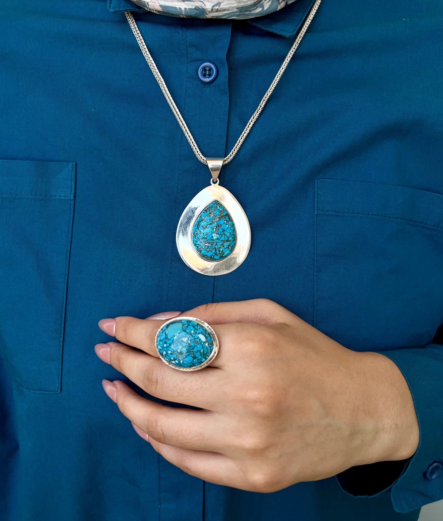 The Wonderful Turquoise Set - Gold And Silver Plated