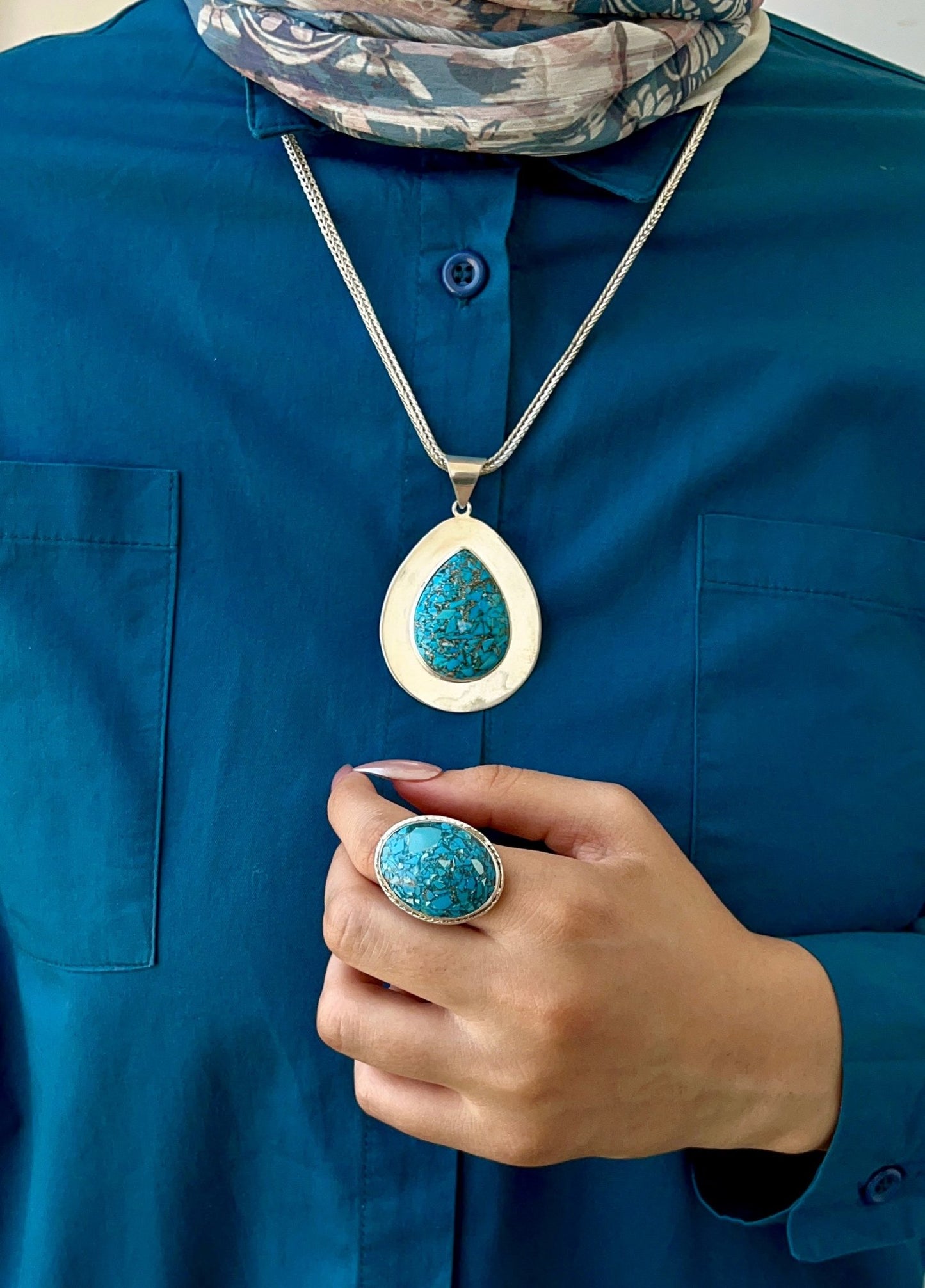The Wonderful Turquoise Set - Gold And Silver Plated