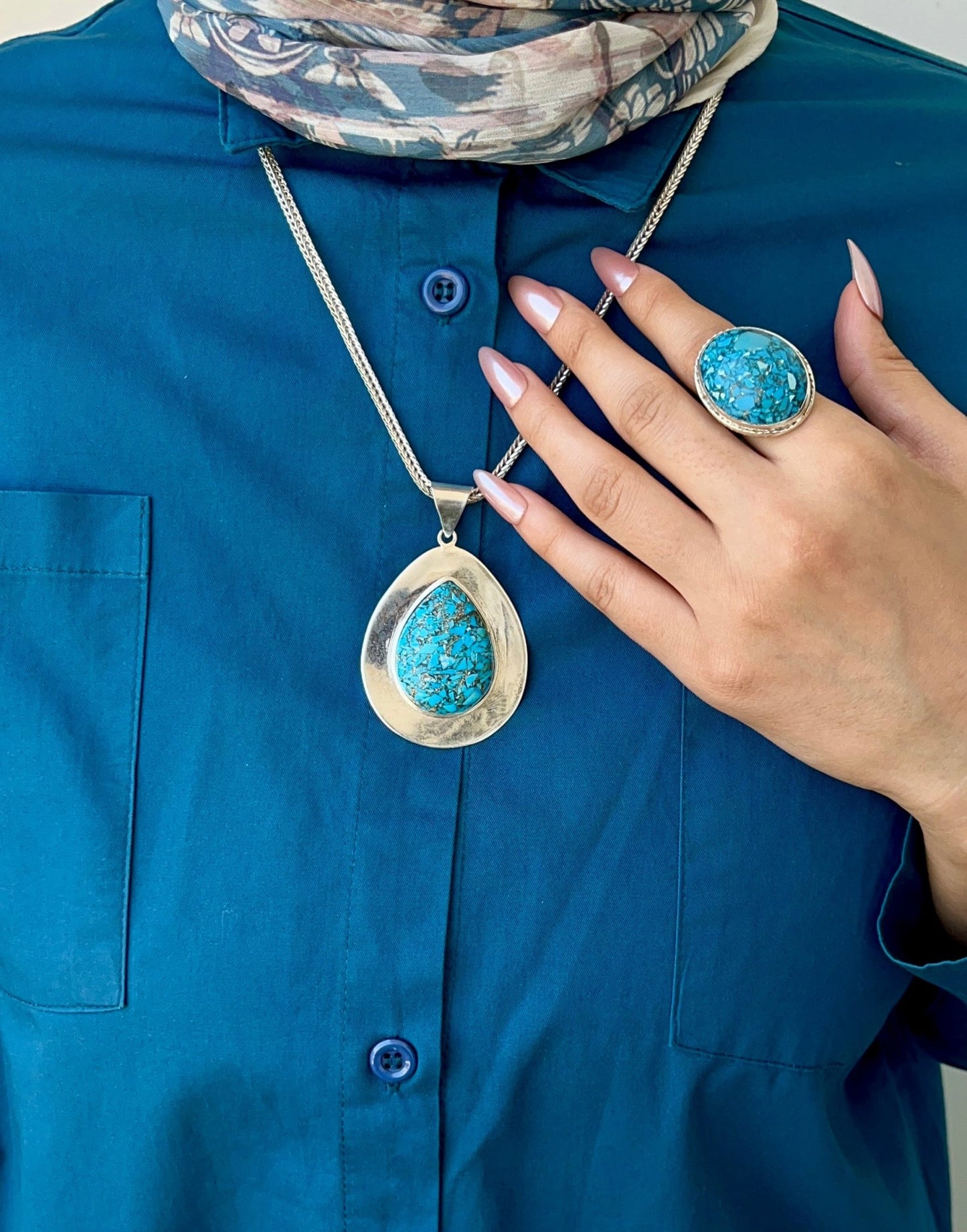 The Wonderful Turquoise Set - Gold And Silver Plated