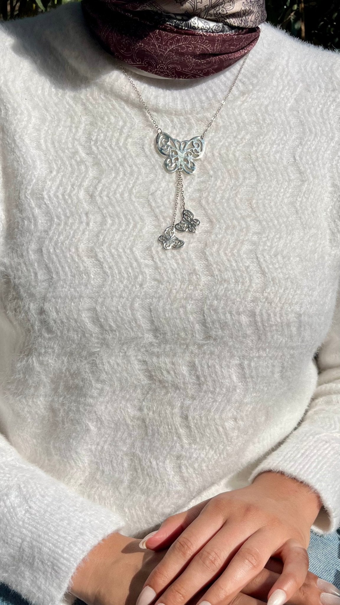 The Butterfly Necklace - Silver Plated