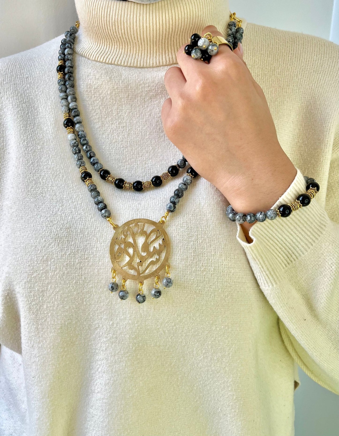 طقم صافيناز - أحجار العقيق