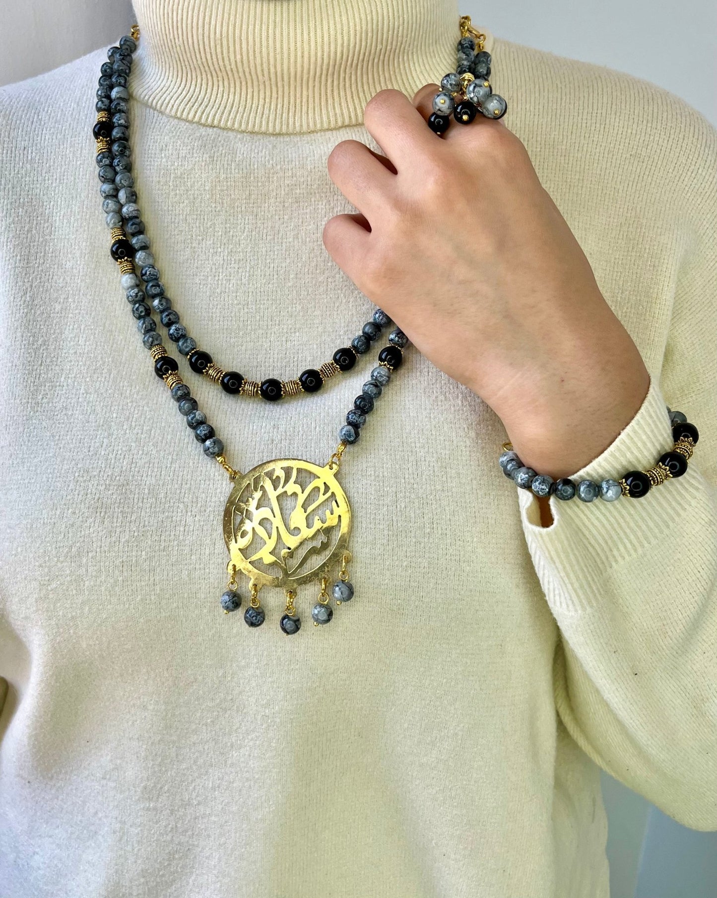 طقم صافيناز - أحجار العقيق