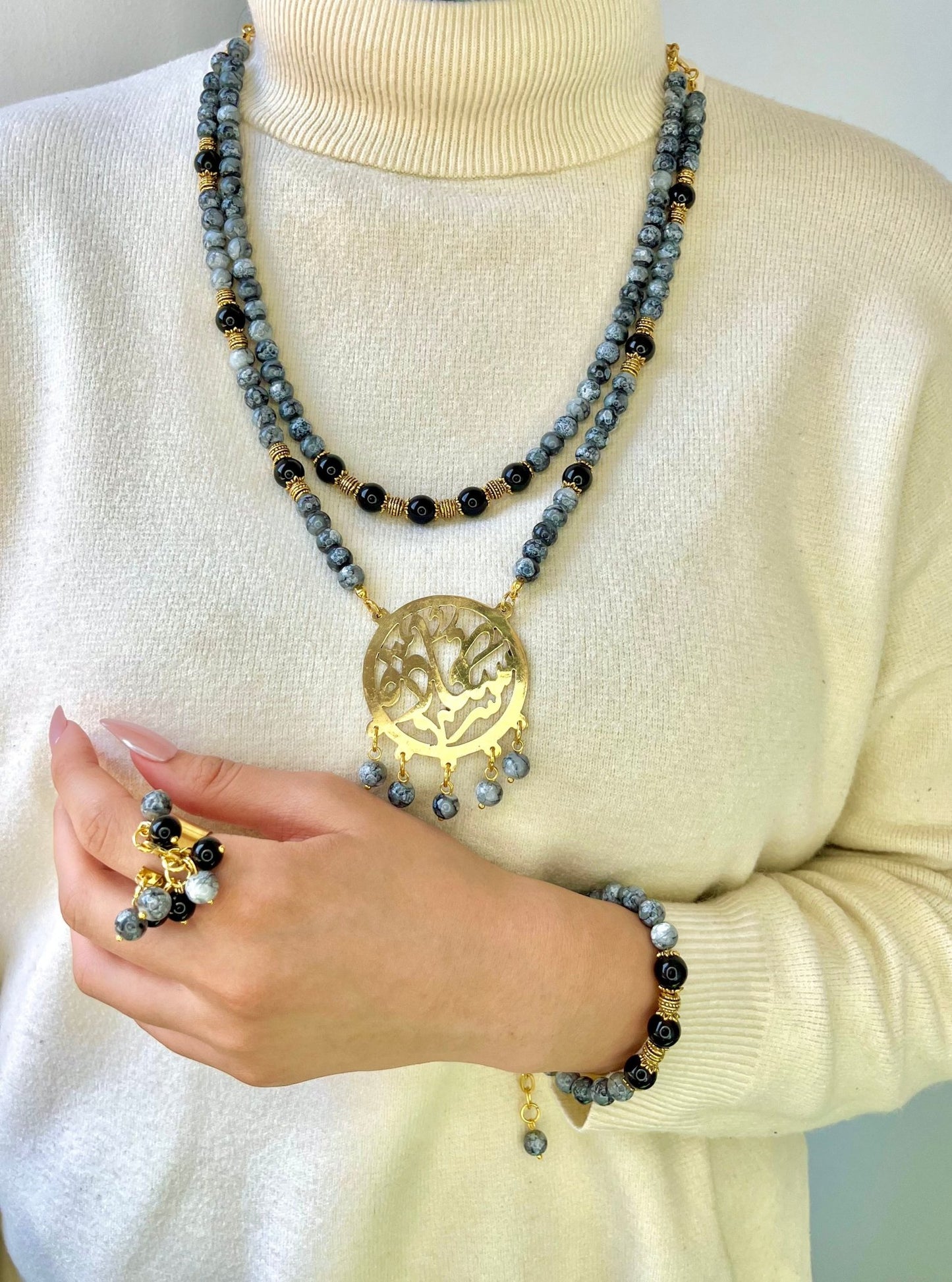 طقم صافيناز - أحجار العقيق