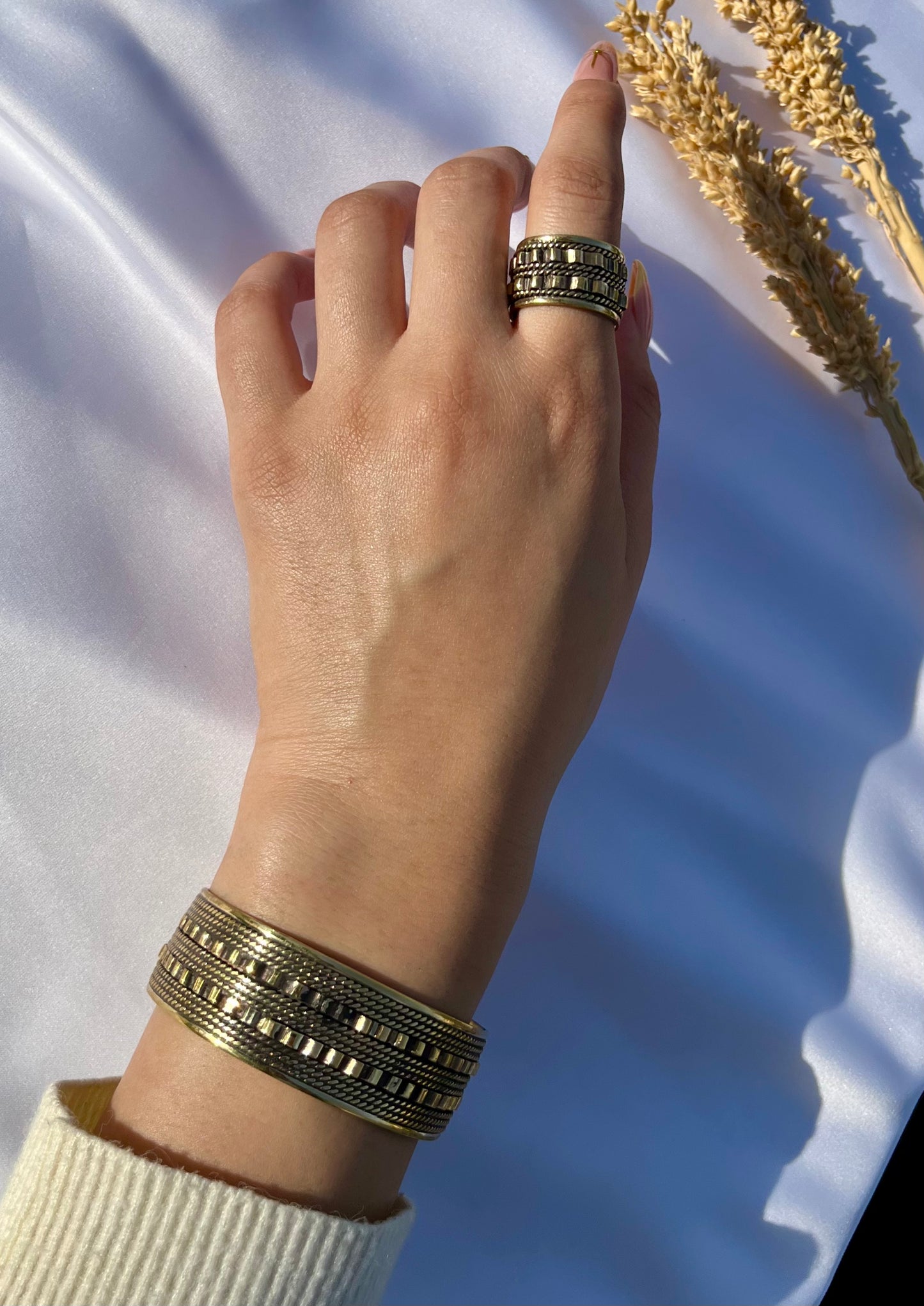 طقم "أنتا عمري" - مطلي بالفضة والعقيق