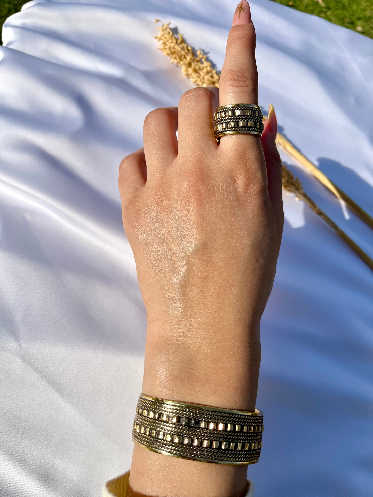 طقم "أنتا عمري" - مطلي بالفضة والعقيق