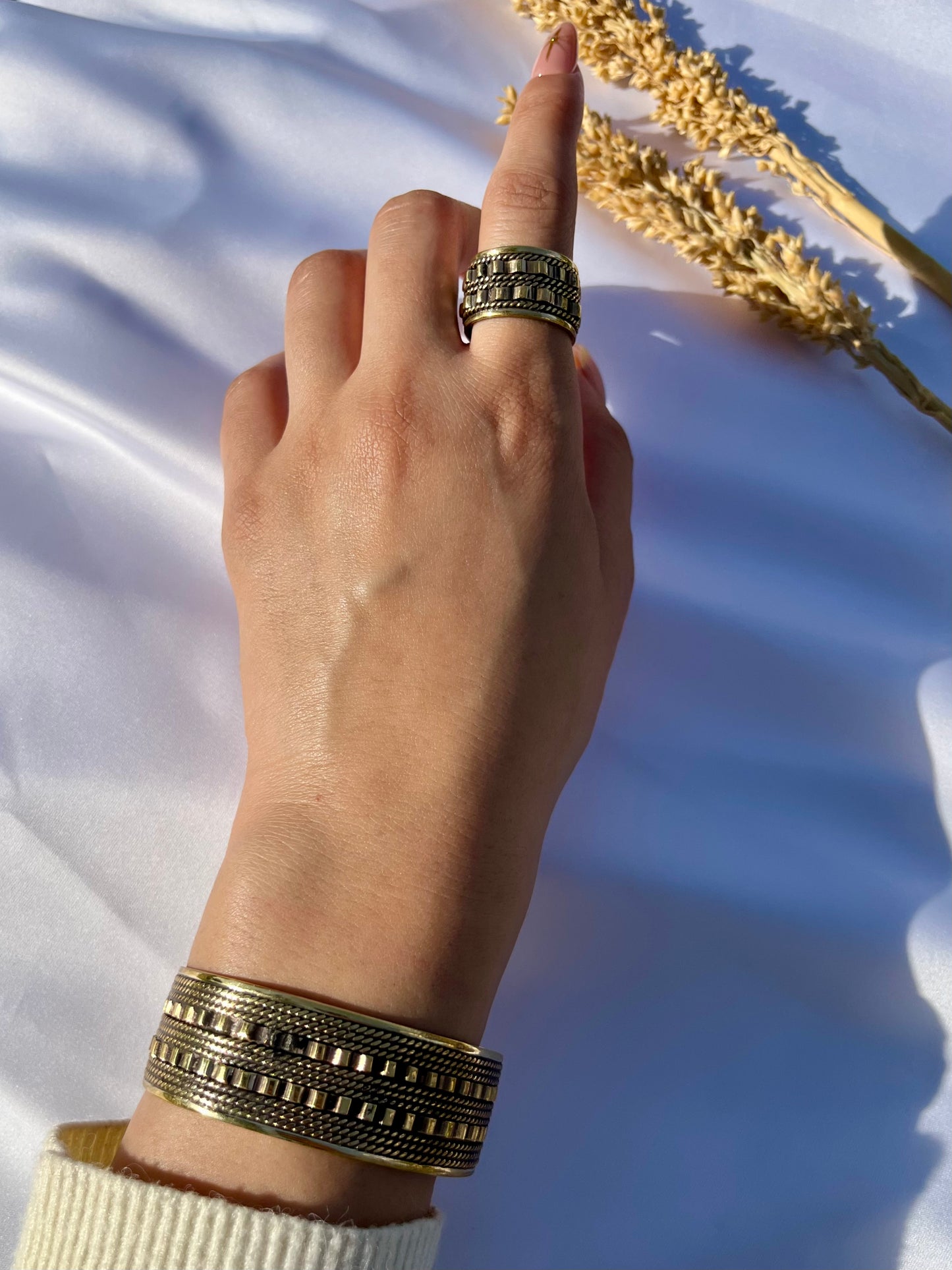 طقم "أنتا عمري" - مطلي بالفضة والعقيق