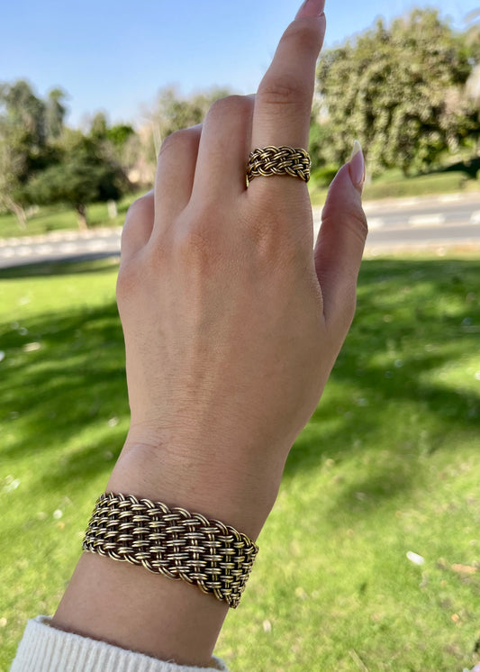 طقم "أنتا عمري" - مطلي بالفضة والعقيق