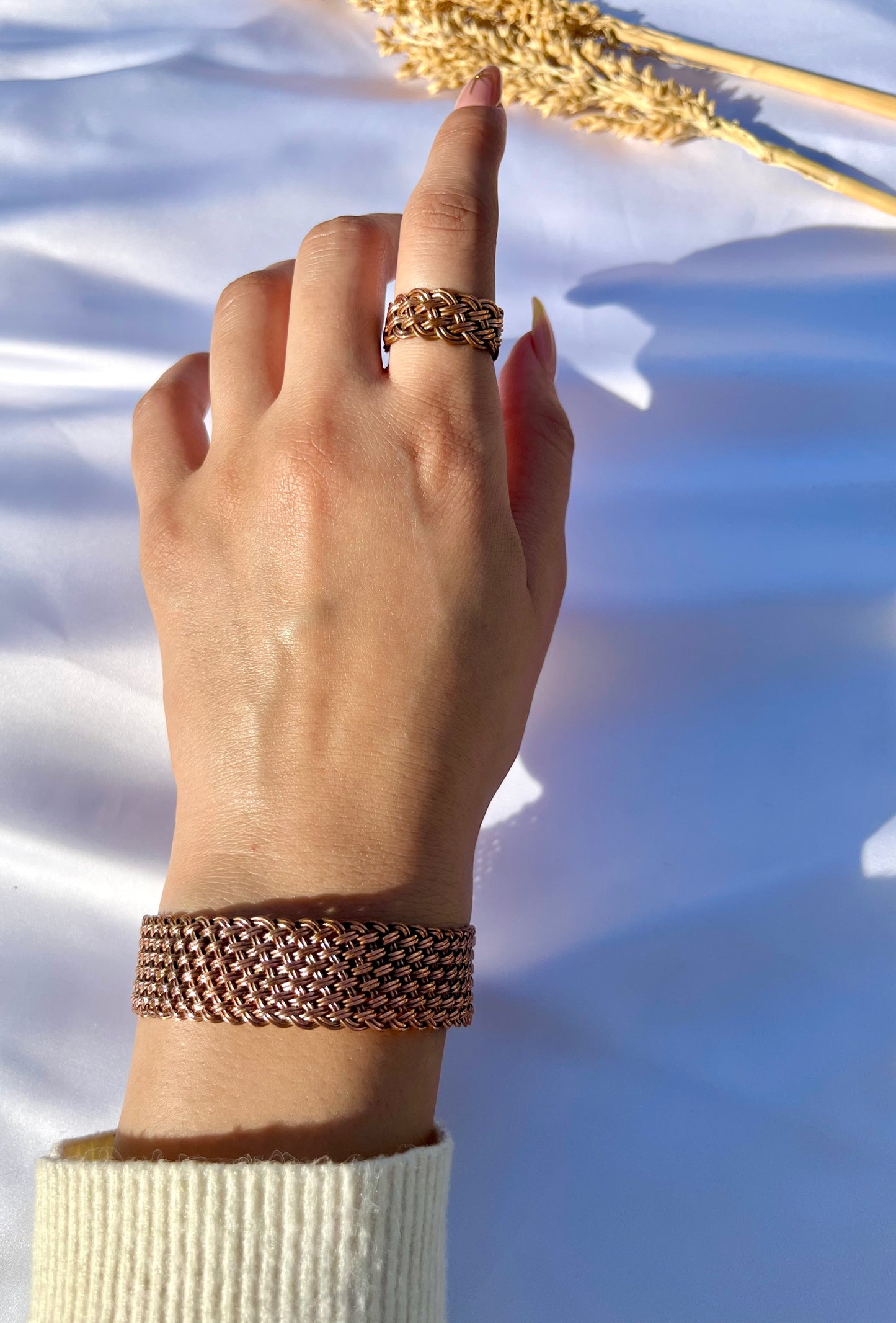 طقم "أنتا عمري" - مطلي بالفضة والعقيق