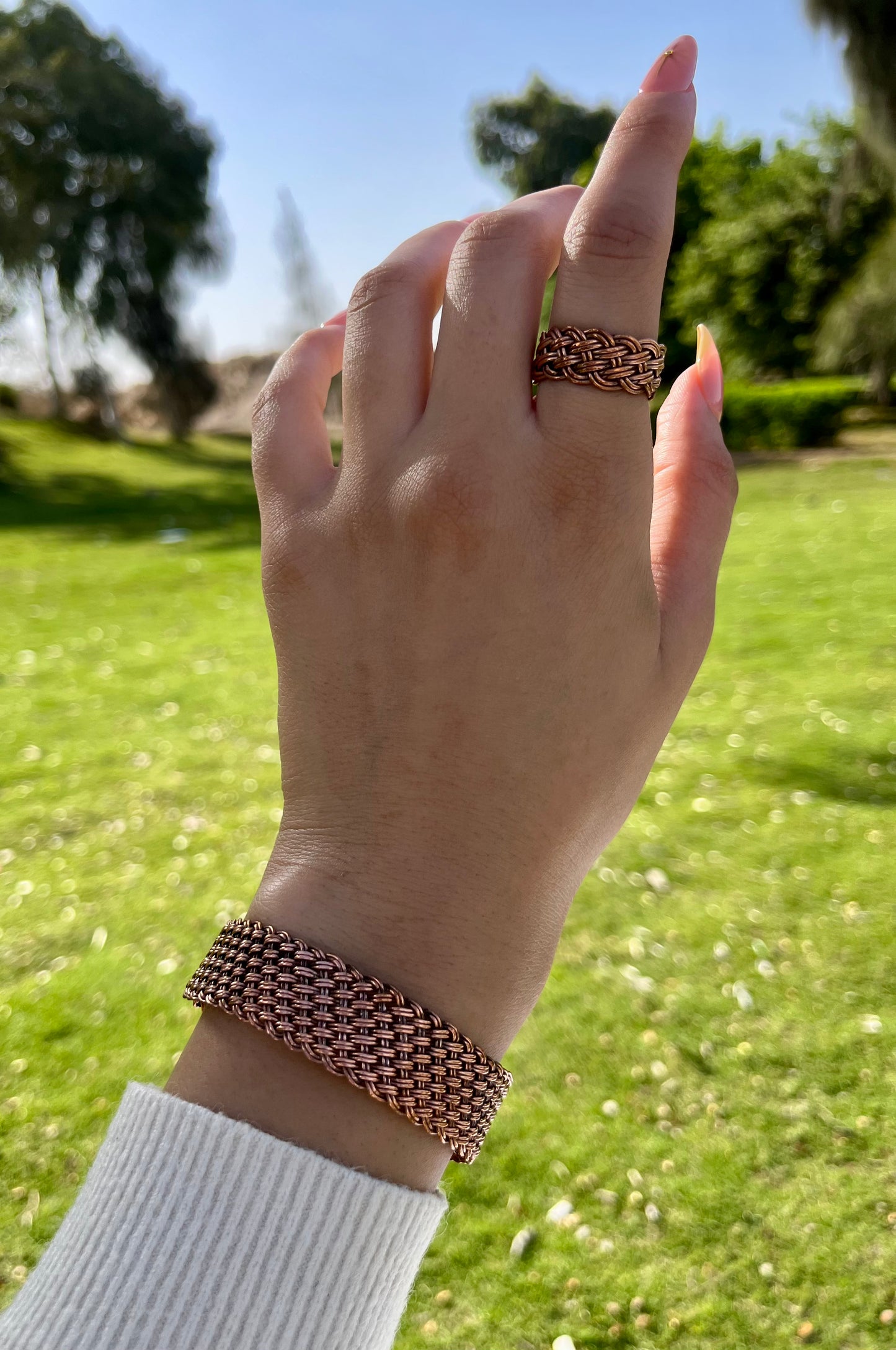 طقم "أنتا عمري" - مطلي بالفضة والعقيق