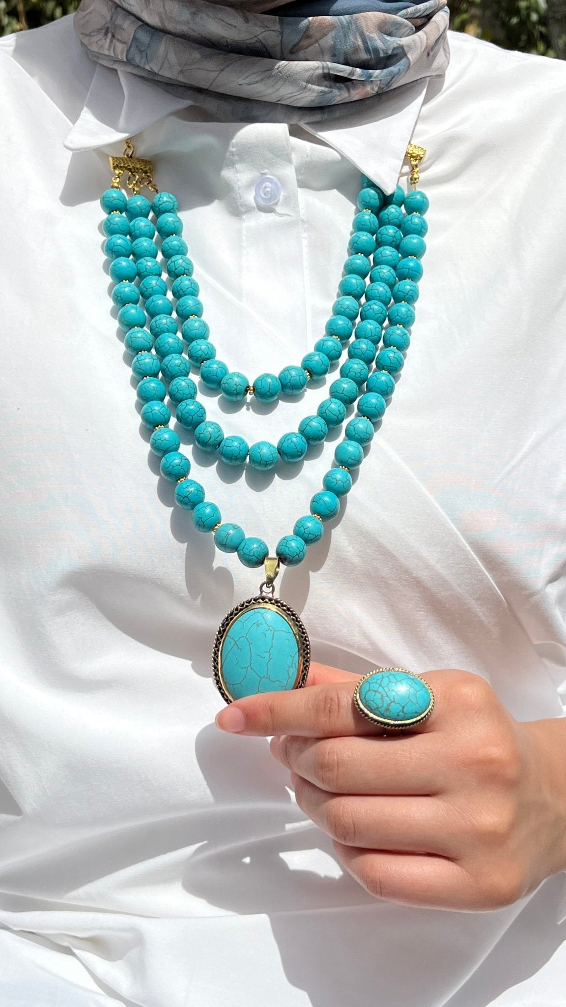 Tala Turquoise Necklace Set