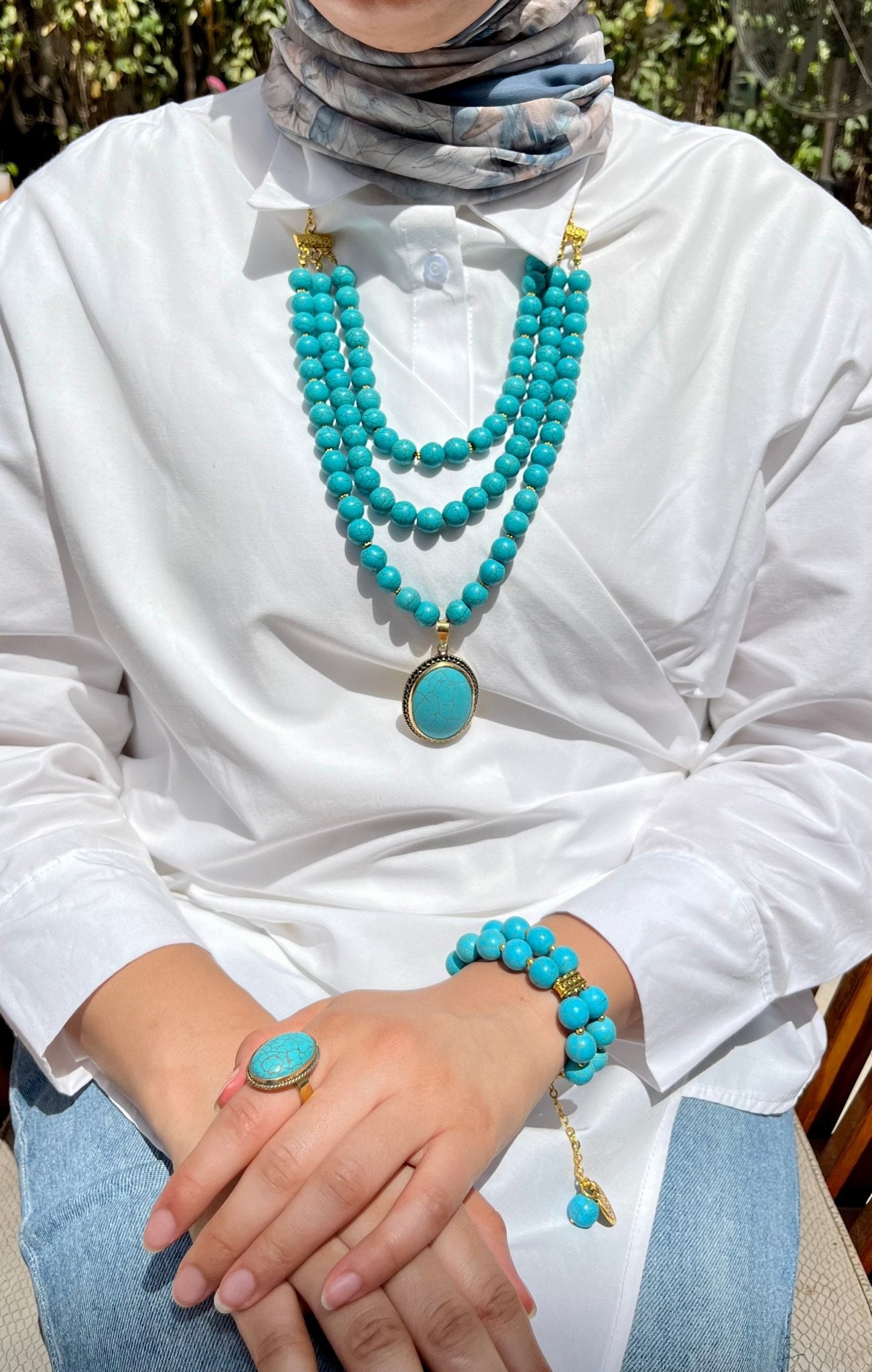 Tala Turquoise Necklace Set