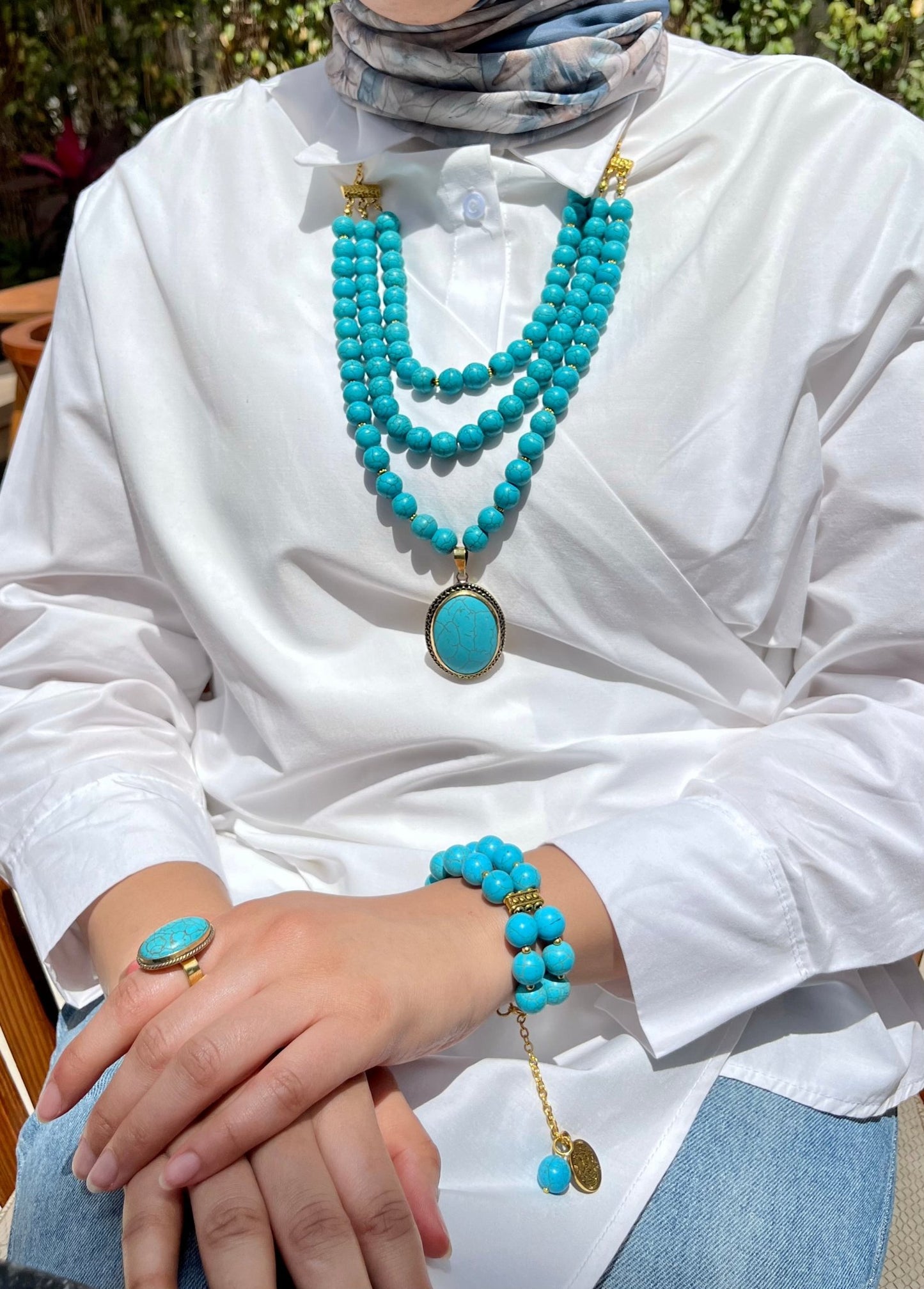 Tala Turquoise Necklace Set