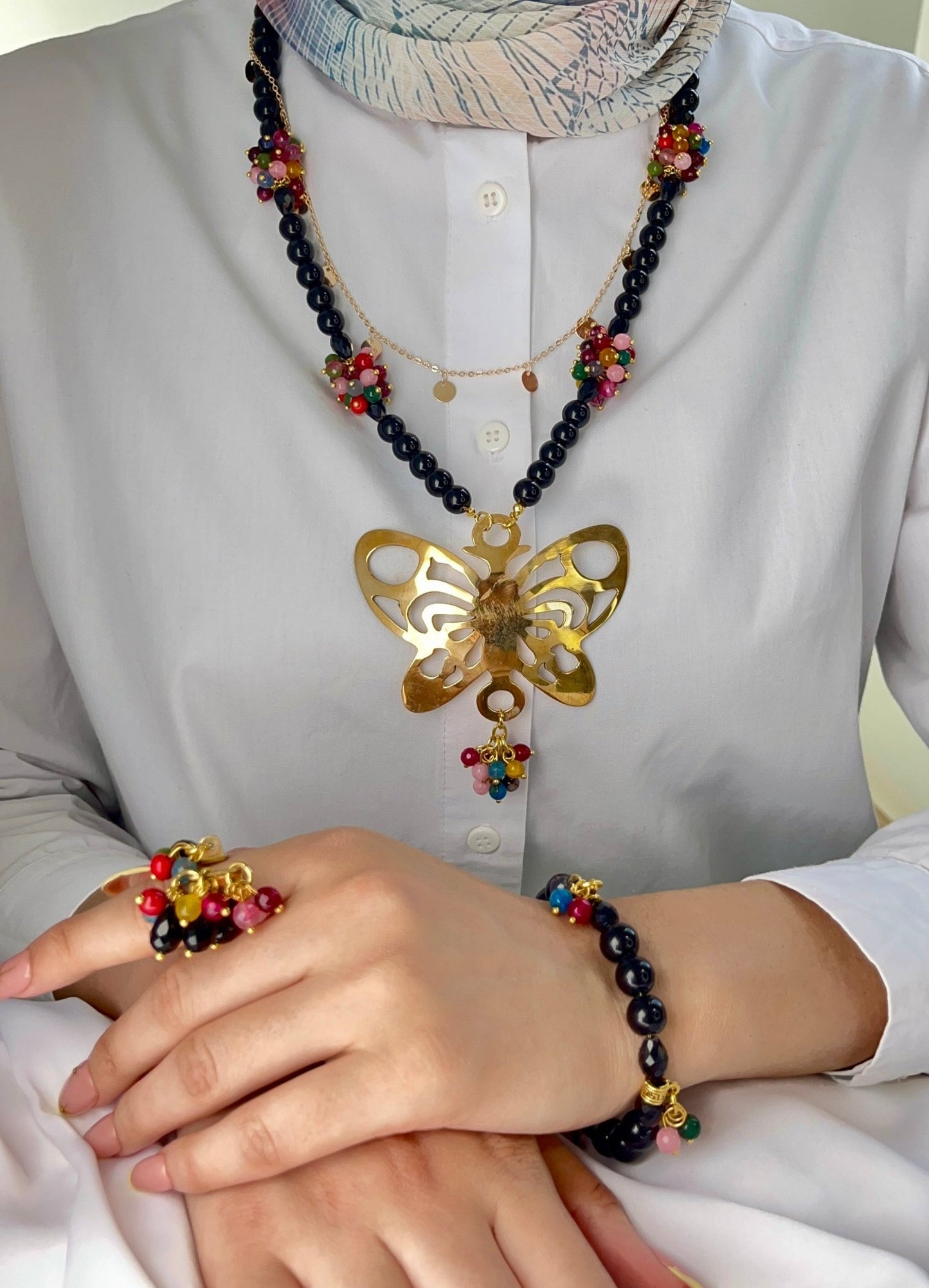 طقم صافيناز - أحجار العقيق