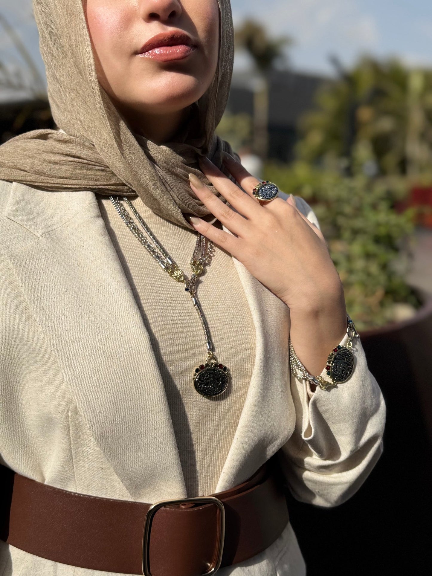 Silver-Plated Arabic Calligraphy Charm Set – Ramadan Meaningful & Elegant Gift