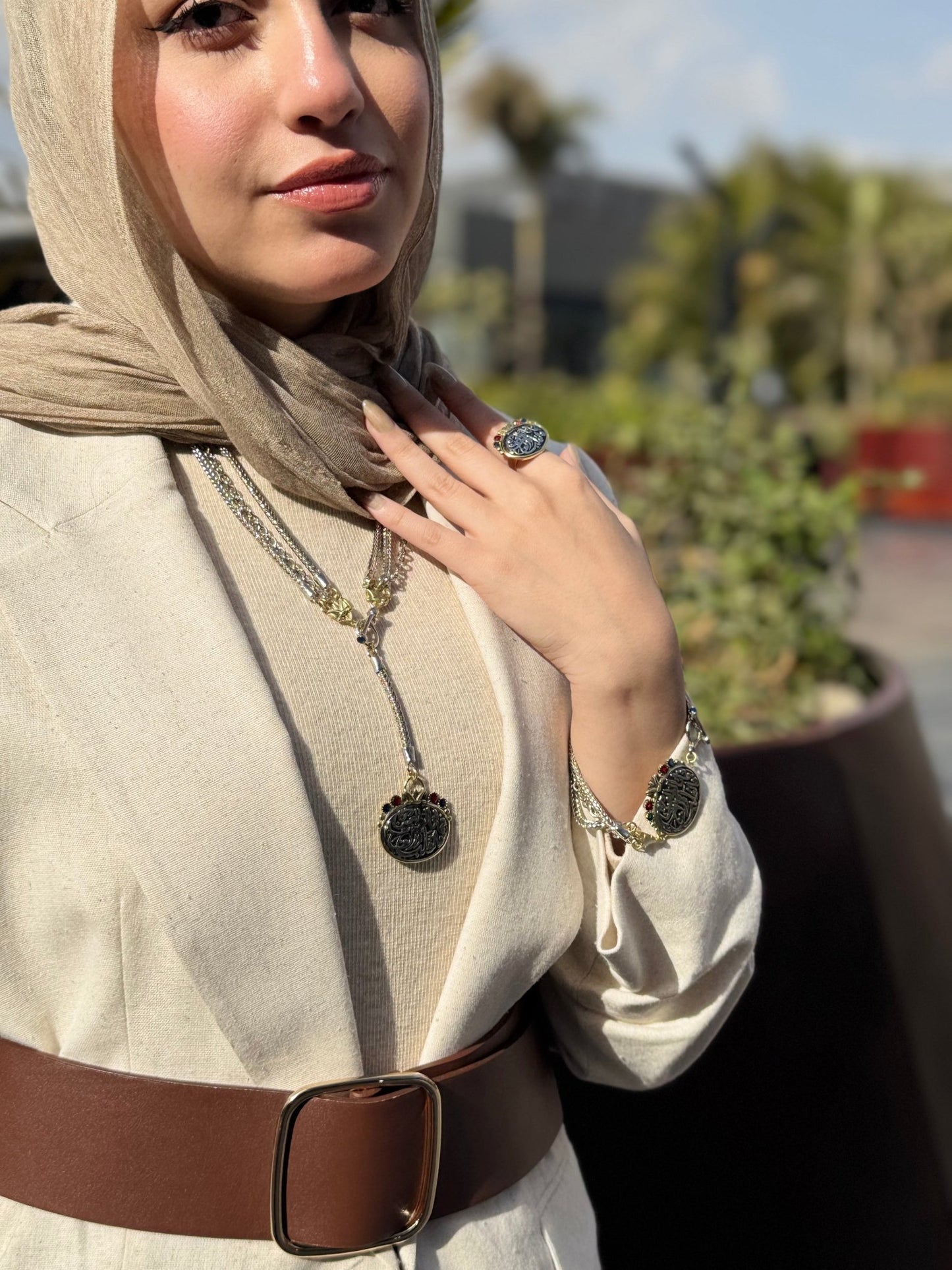 Silver-Plated Arabic Calligraphy Charm Set – Ramadan Meaningful & Elegant Gift