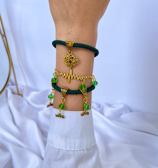 Green Bracelet – Leather Set