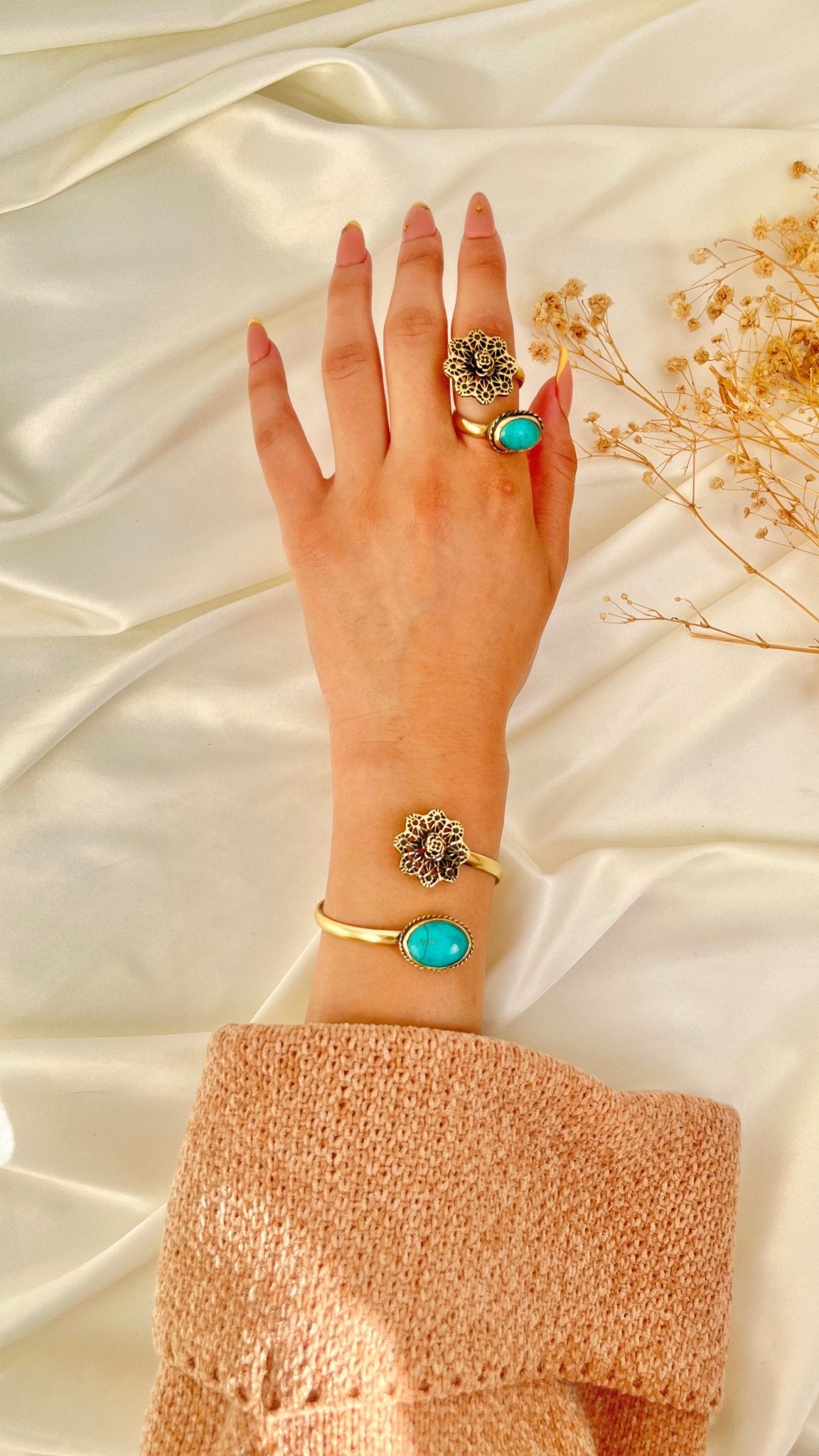 Agate Flower Set - Copper