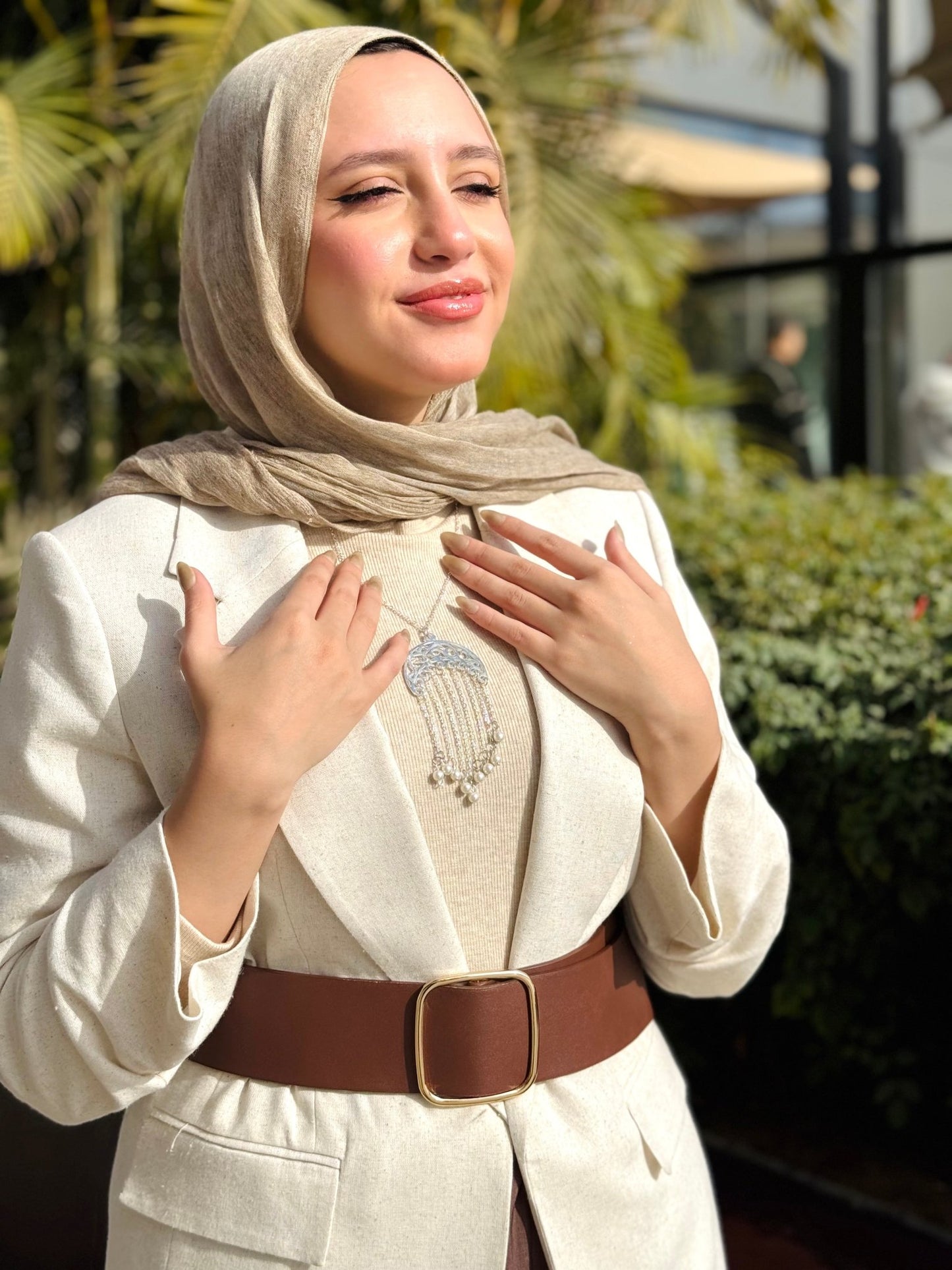 Crescent Necklace - Silver Plated