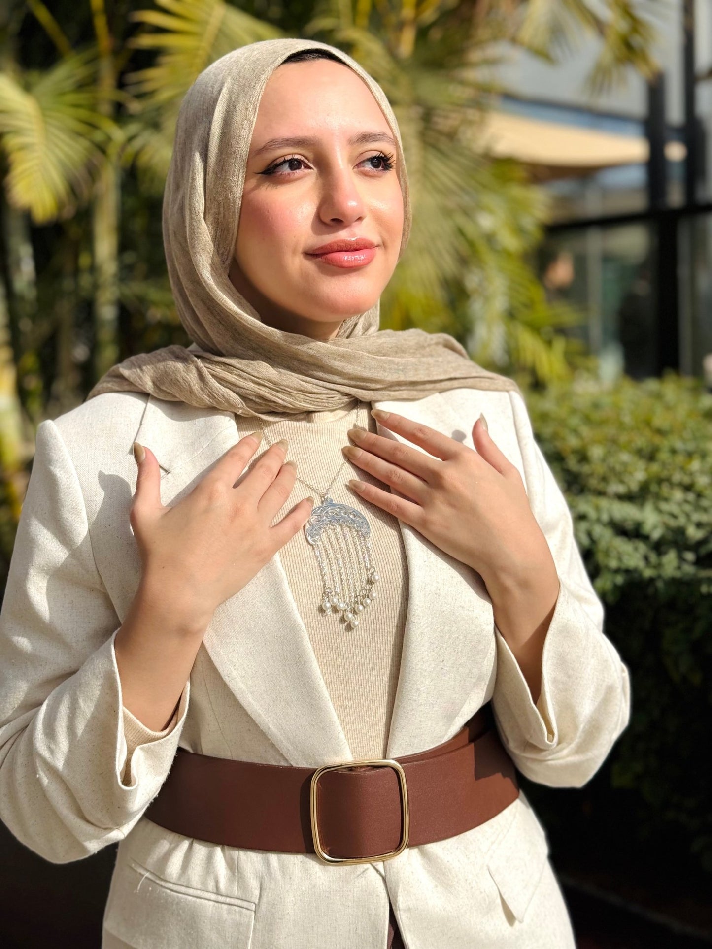 Crescent Necklace - Silver Plated