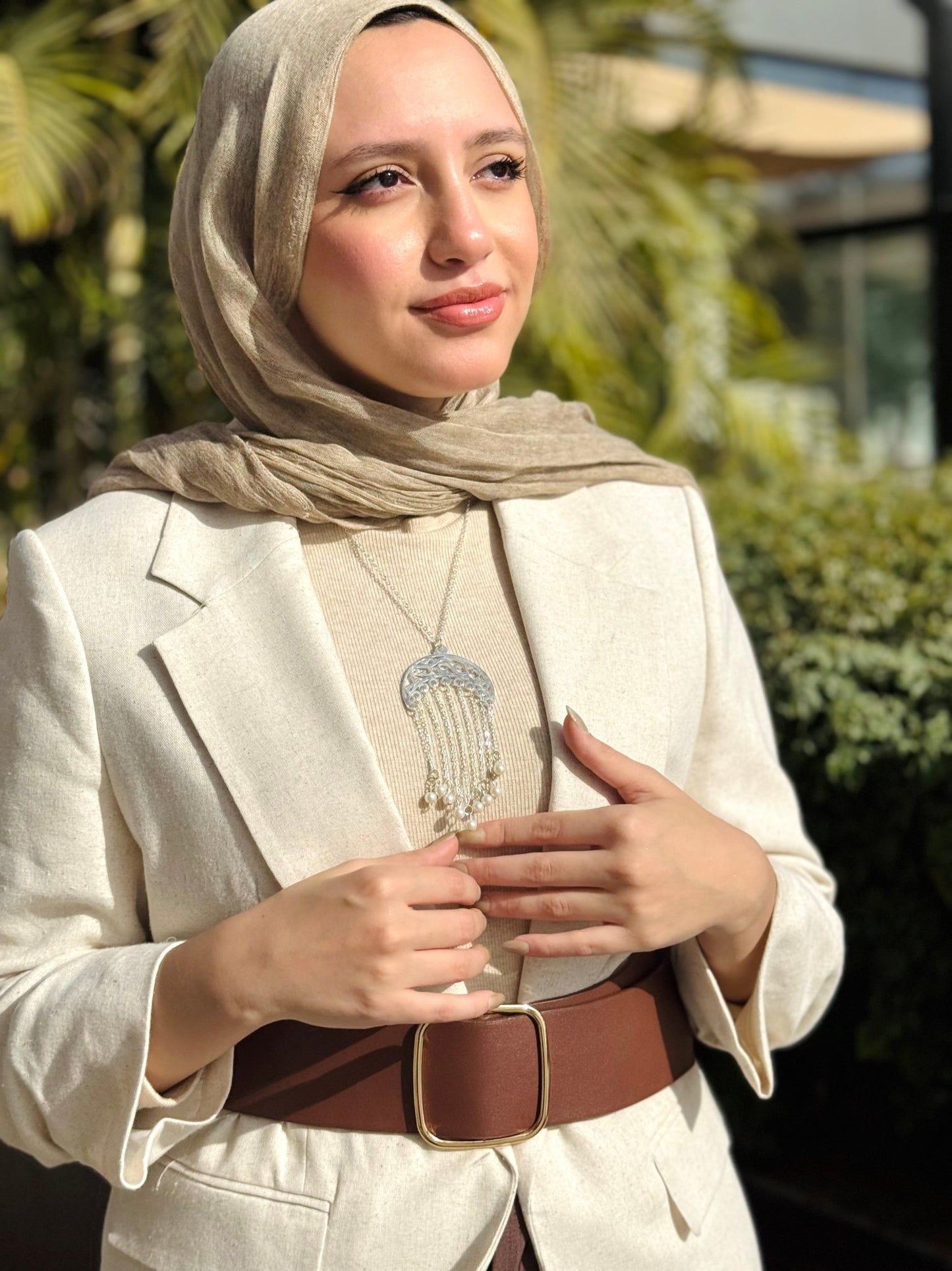 Crescent Necklace - Silver Plated