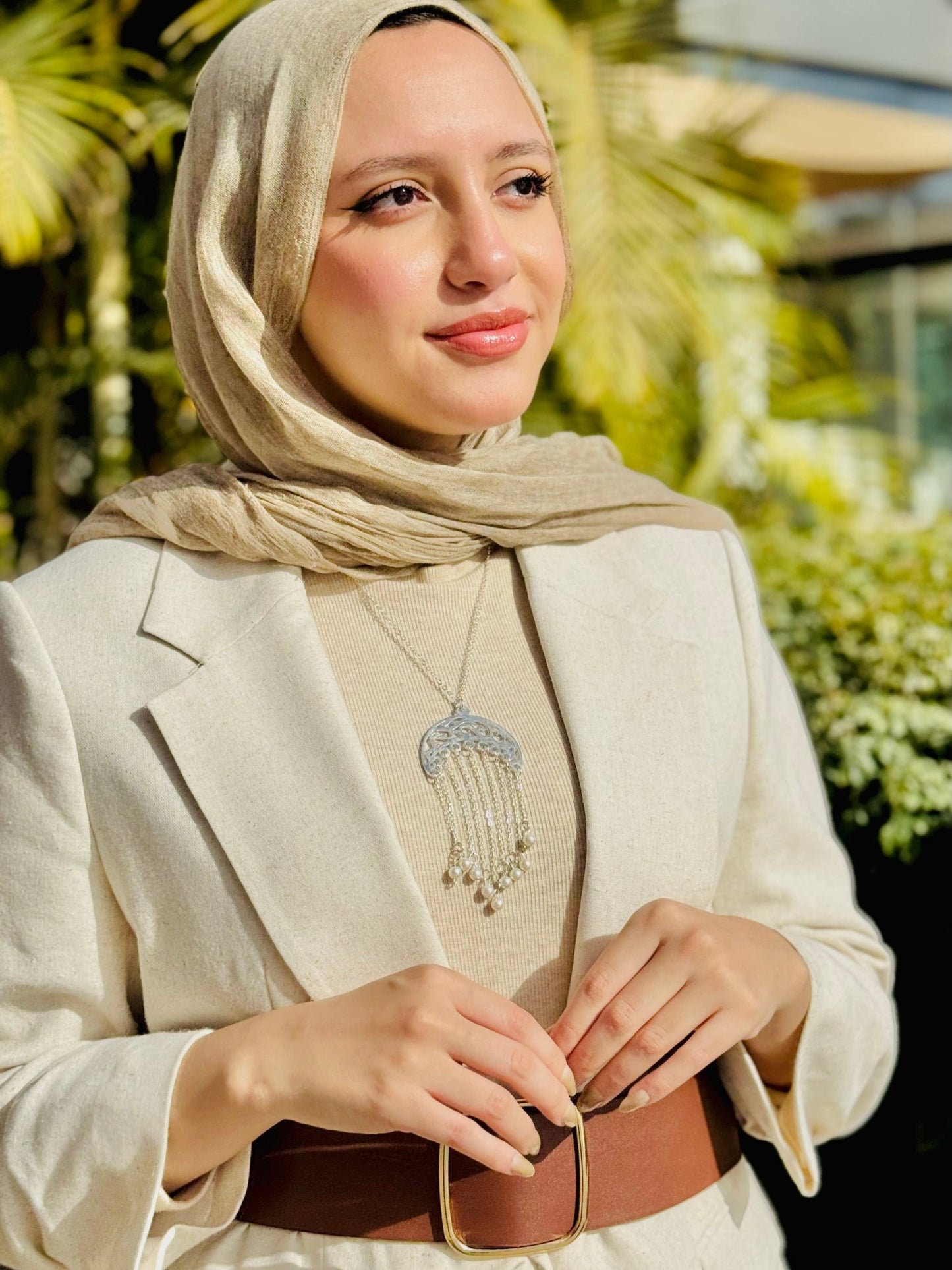 Crescent Necklace - Silver Plated