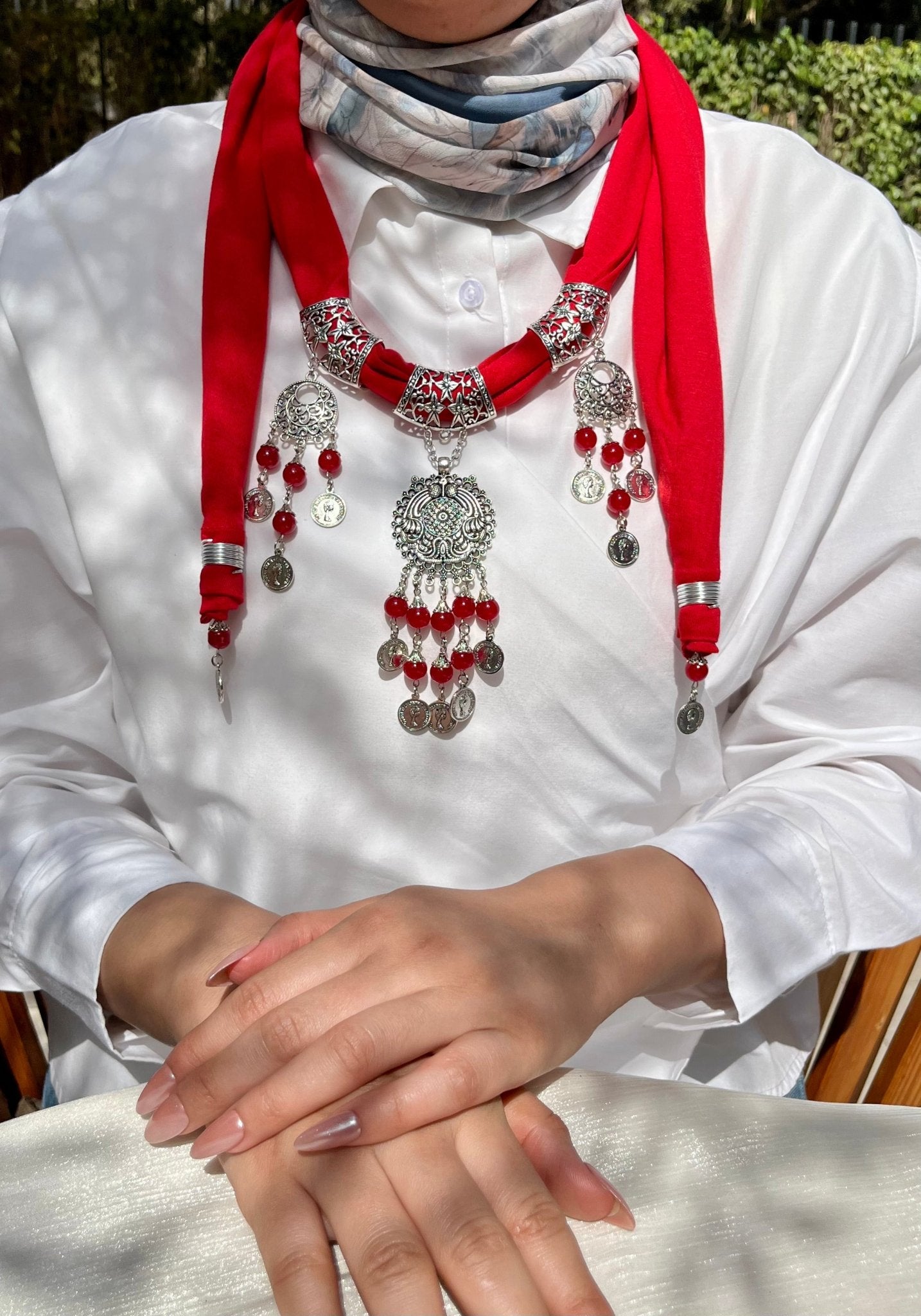 Ghalia Necklace Scarf - Cotton