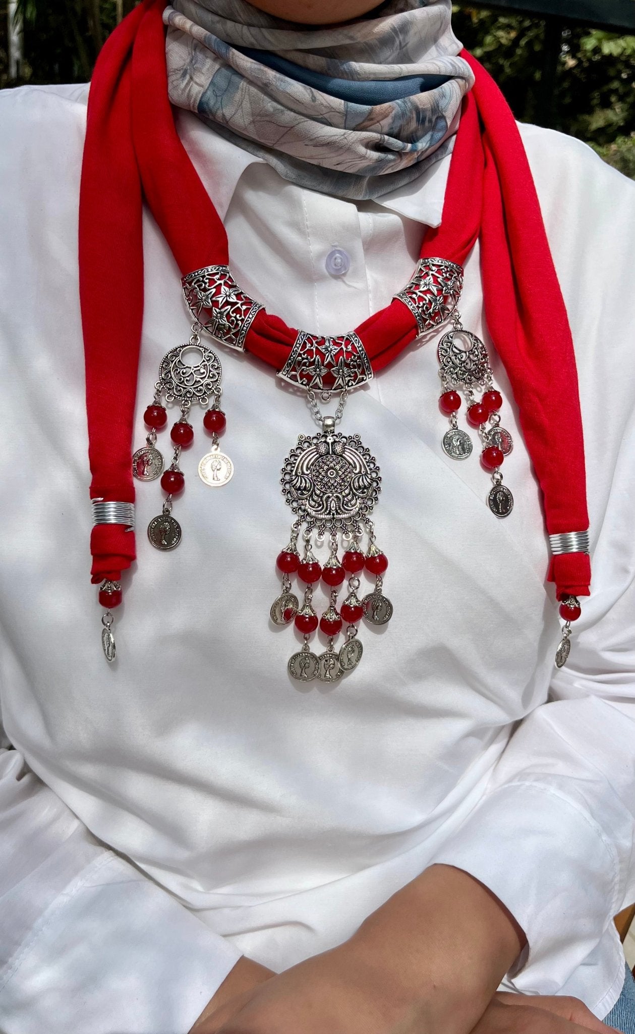 Ghalia Necklace Scarf - Cotton